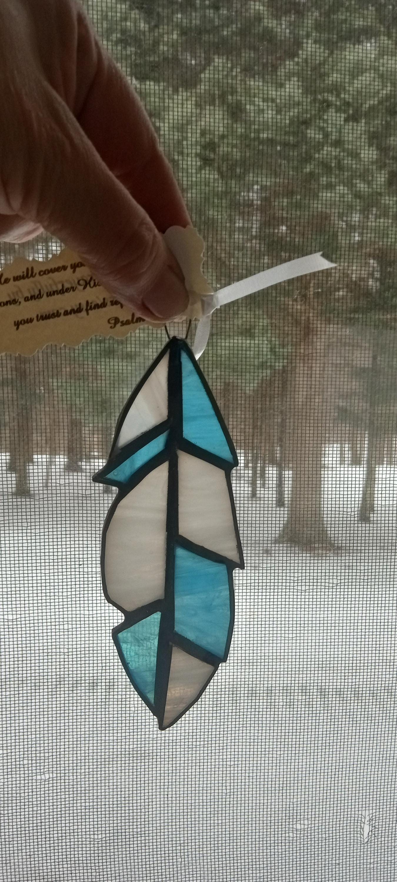 Blue with White Feather