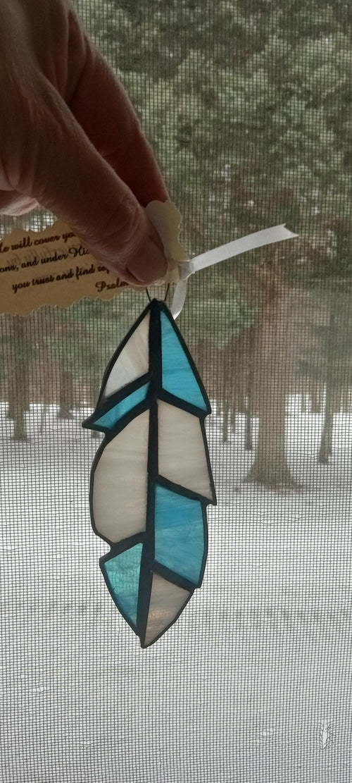 Blue with White Feather