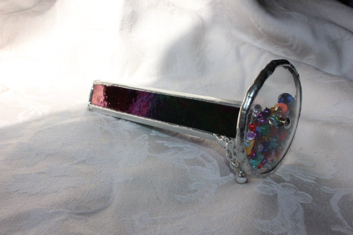 Black Iridescent Stained Glass Kaleidoscope