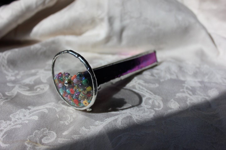 Black Iridescent Stained Glass Kaleidoscope