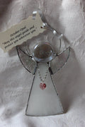 October Crystal Heart Stained Glass Angel