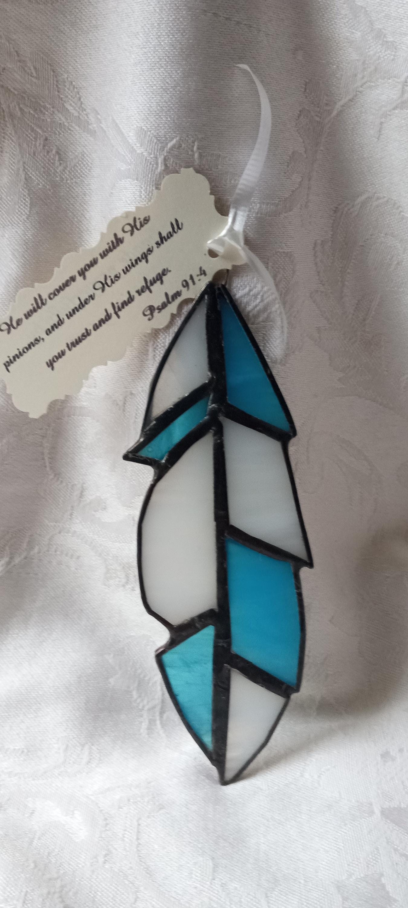 Blue with White Feather