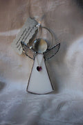February Crystal Heart Stained Glass Angel