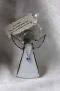 June Crystal Heart Stained Glass Angel Tanzanite
