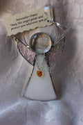 November Crystal Heart Stained Glass Angel