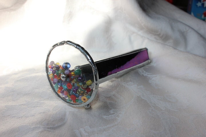 Black Iridescent Stained Glass Kaleidoscope
