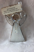 April Crystal Heart Stained Glass Angel
