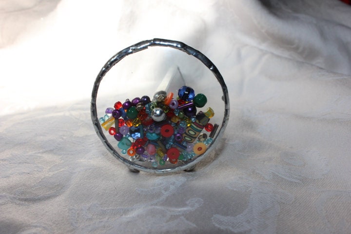 Black Iridescent Stained Glass Kaleidoscope