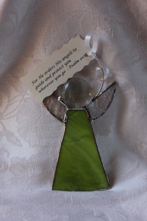 Green Psalm 91:11 Angel
