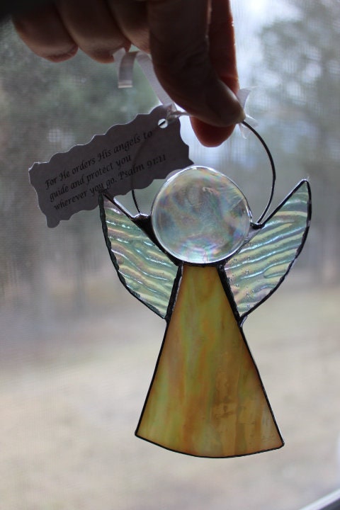 Honey Iridescent Psalm 91:11 Angel
