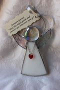 January Crystal Heart Stained Glass Angel