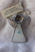 March Crystal Heart Stained Glass Angel
