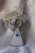 September Crystal Heart Stained Glass Angel