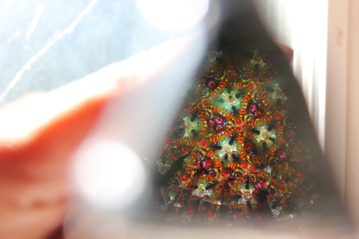 Black Iridescent Stained Glass Kaleidoscope